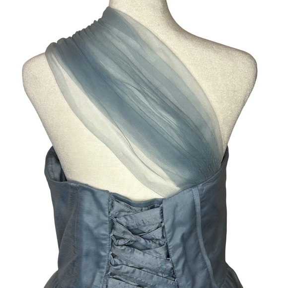 Blue Tulle One Shoulder Cinderella Dress Corset Party Formal Prom Women Size 8 - Picture 8 of 14